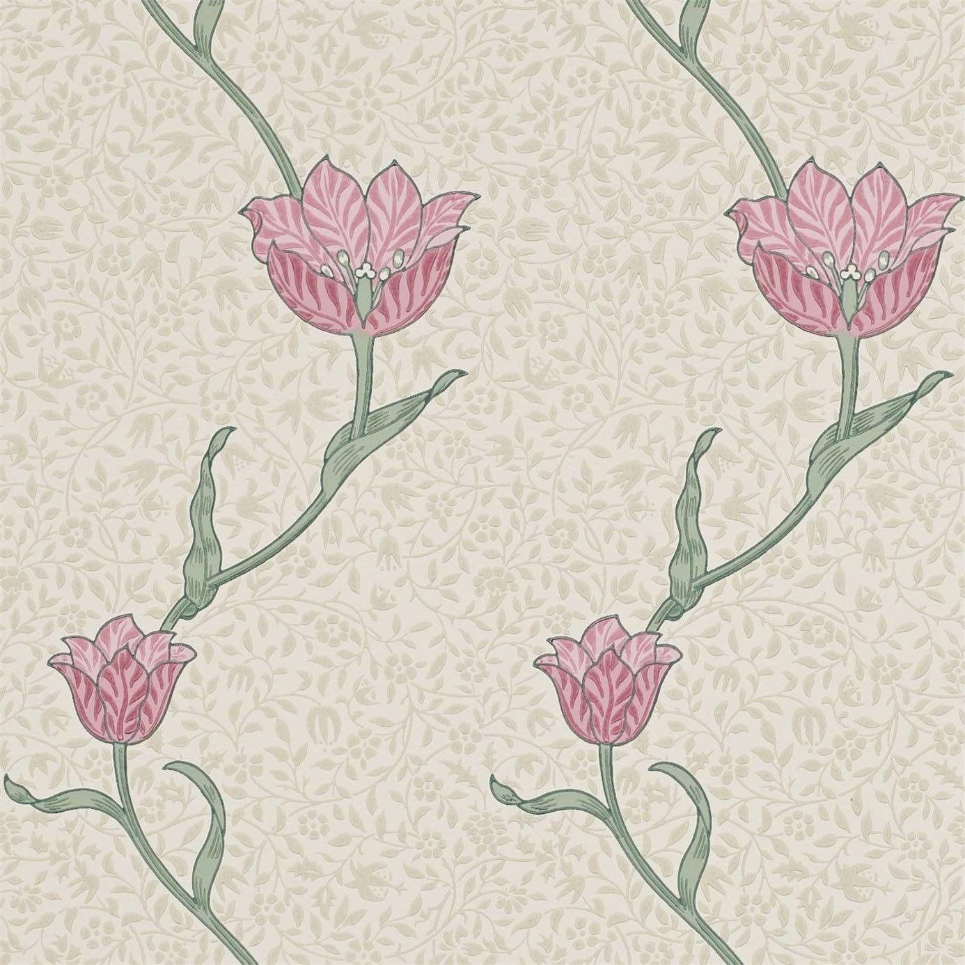 William Morris Co Archive Wallpaper Garden Tulip Rose