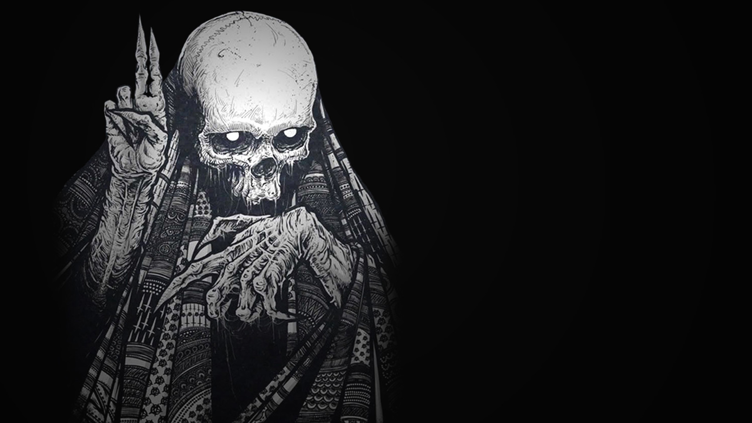 Black And White Skulls Wallpaper
