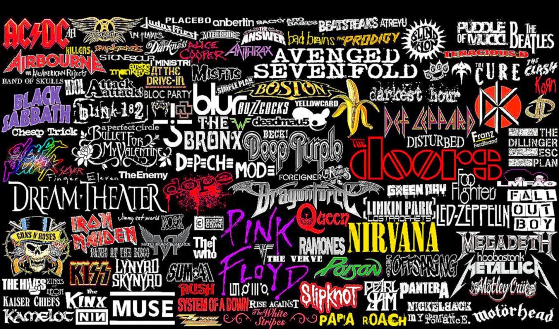 Logo Collage Rock Band Wallpaper CoverHDwallpaper