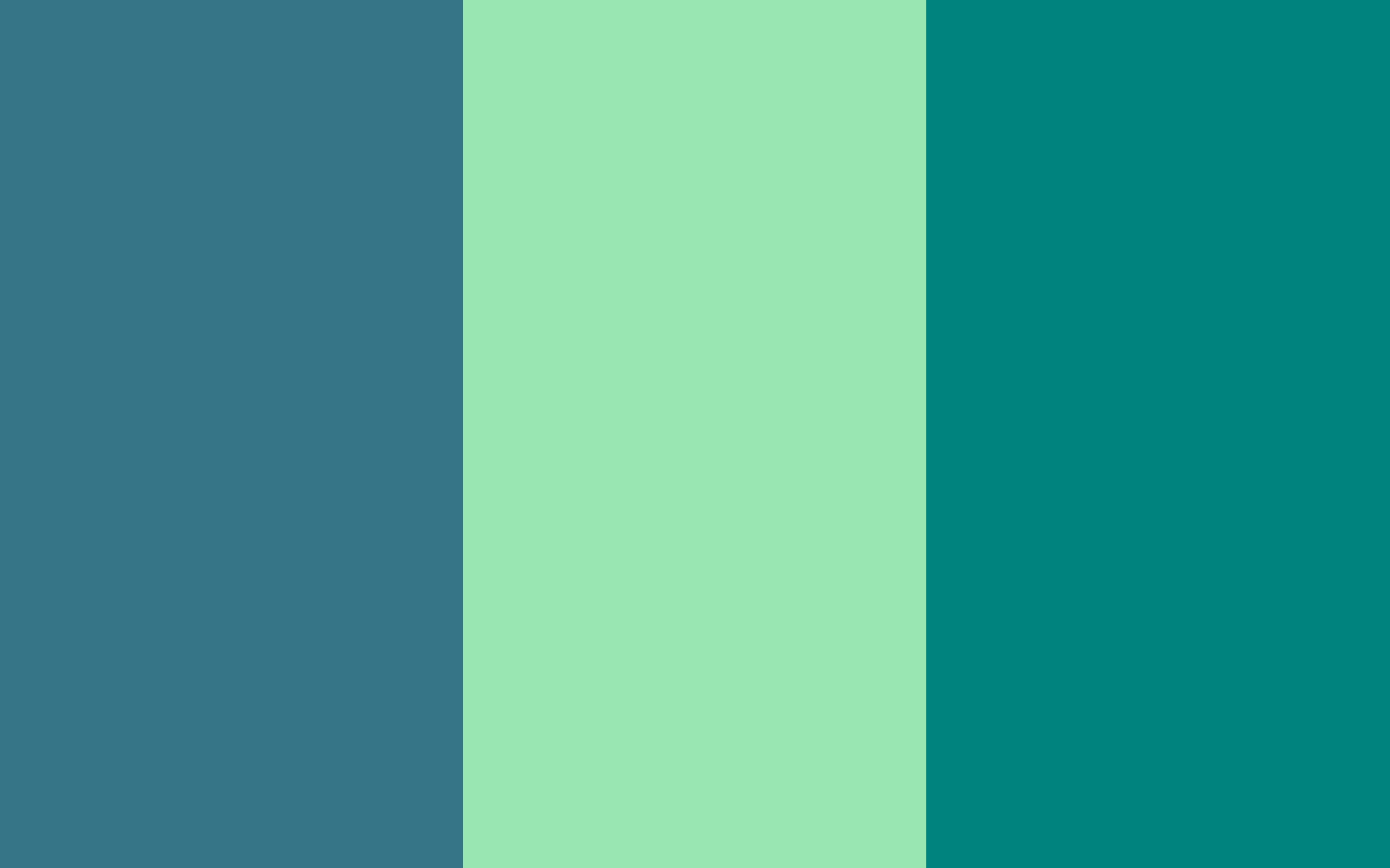 Teal Blue Deer And Green Three Color Background