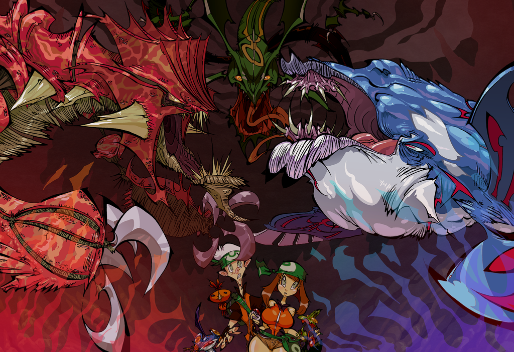 Kyogre Groudon Rayquaza Wallpaper Clash Of The Titans For
