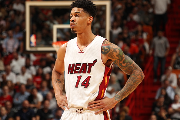 Gerald Green Of The Miami Heat Looks On During Game Against