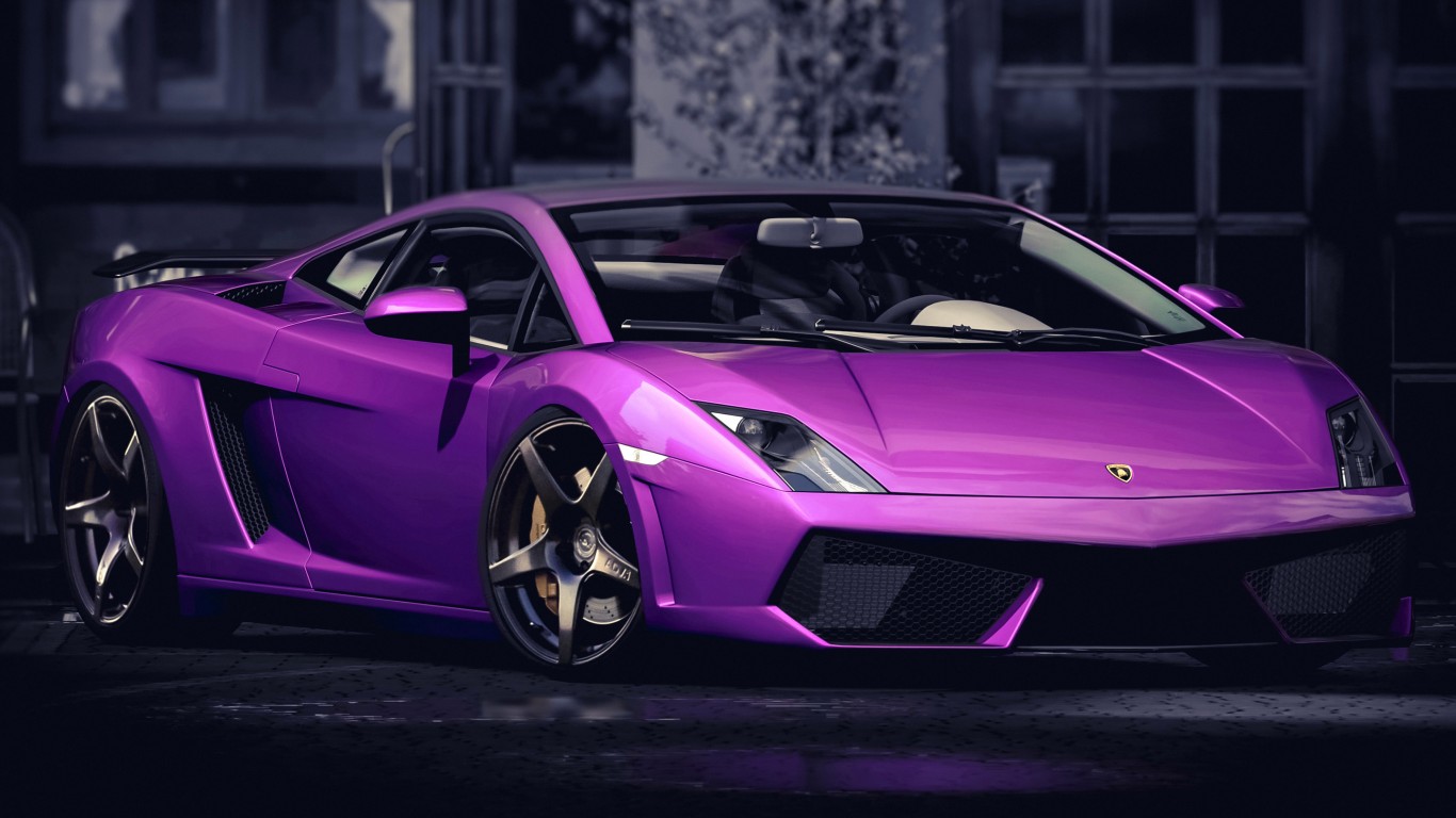 Purple Color Lamborghini Gallardo Car HD Wallpaper