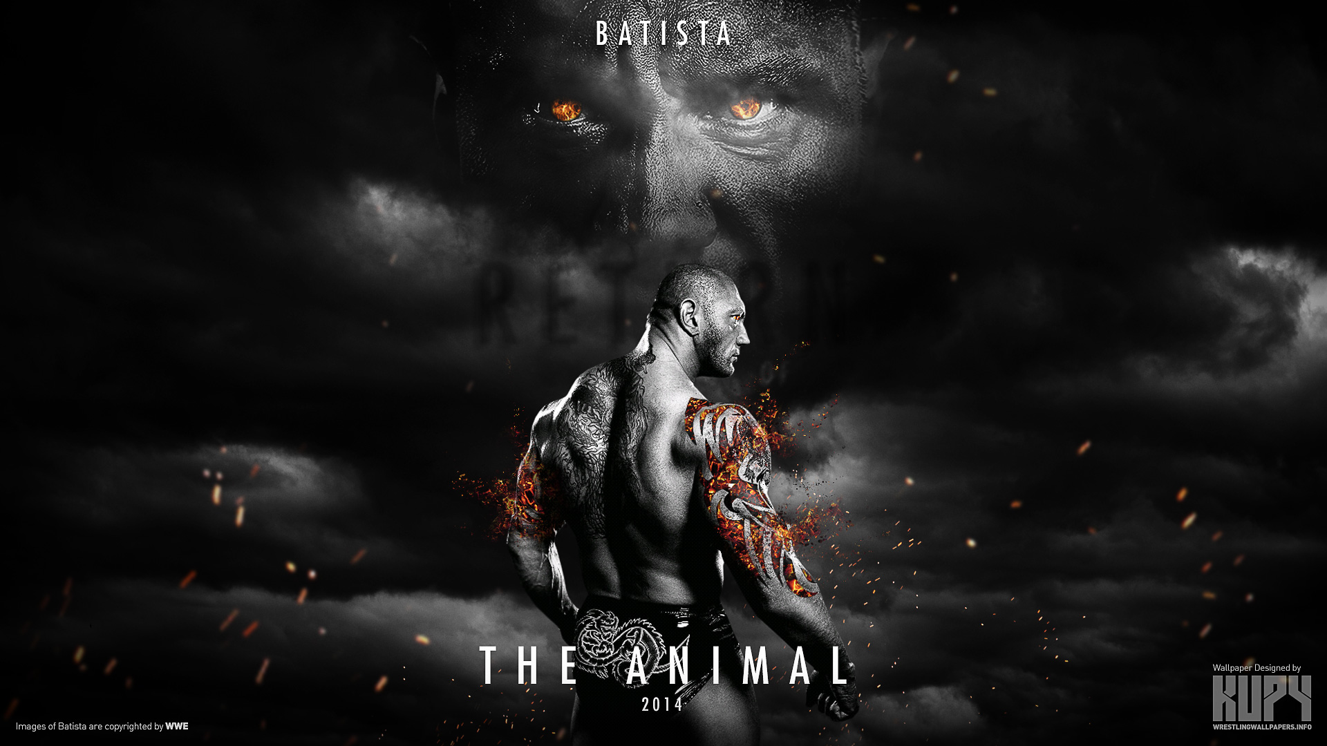 Batista The Animal Wrestler HD Wallpaper Stylish