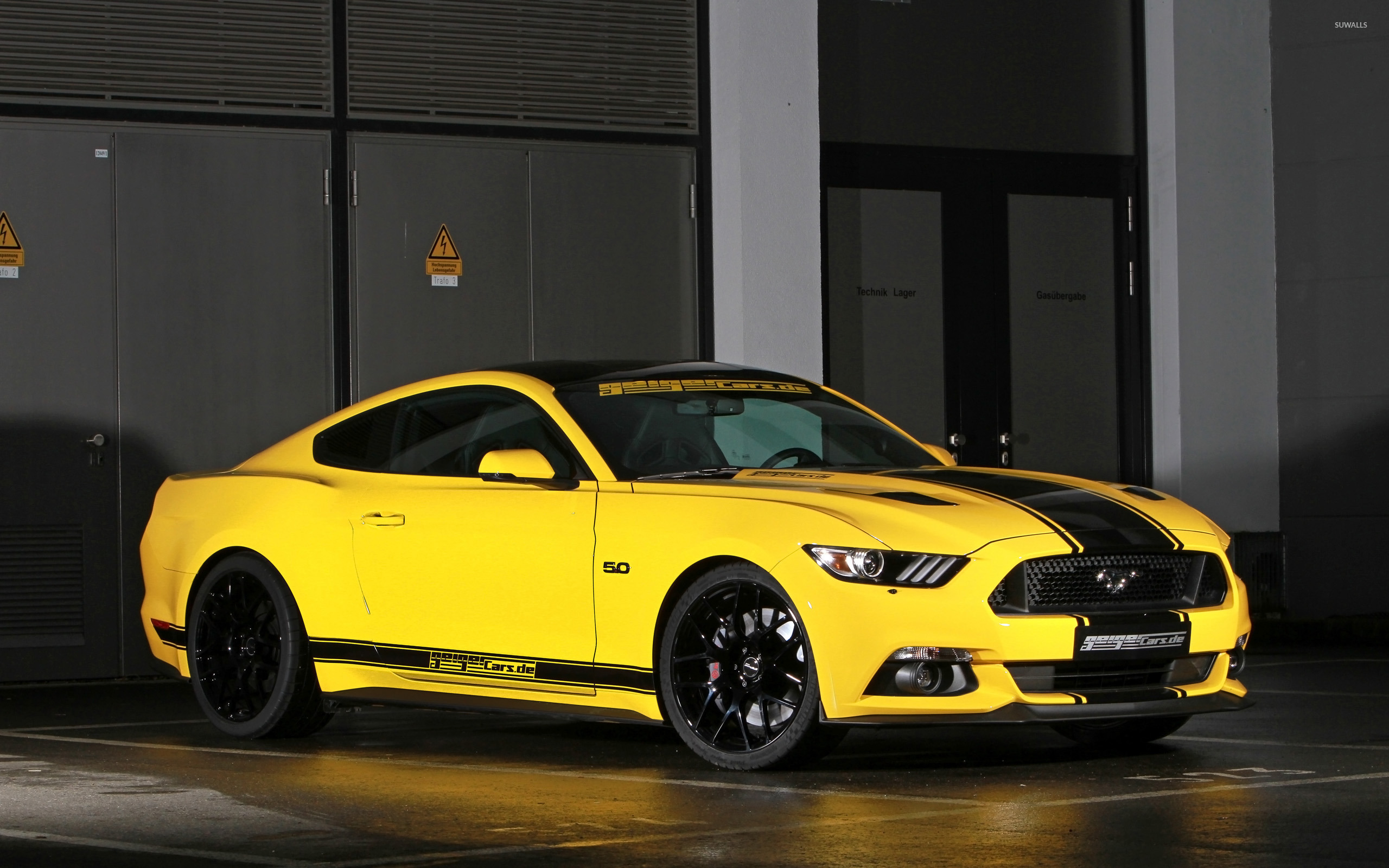 Yellow Geigercars Ford Mustang Gt Side Wallpaper Car