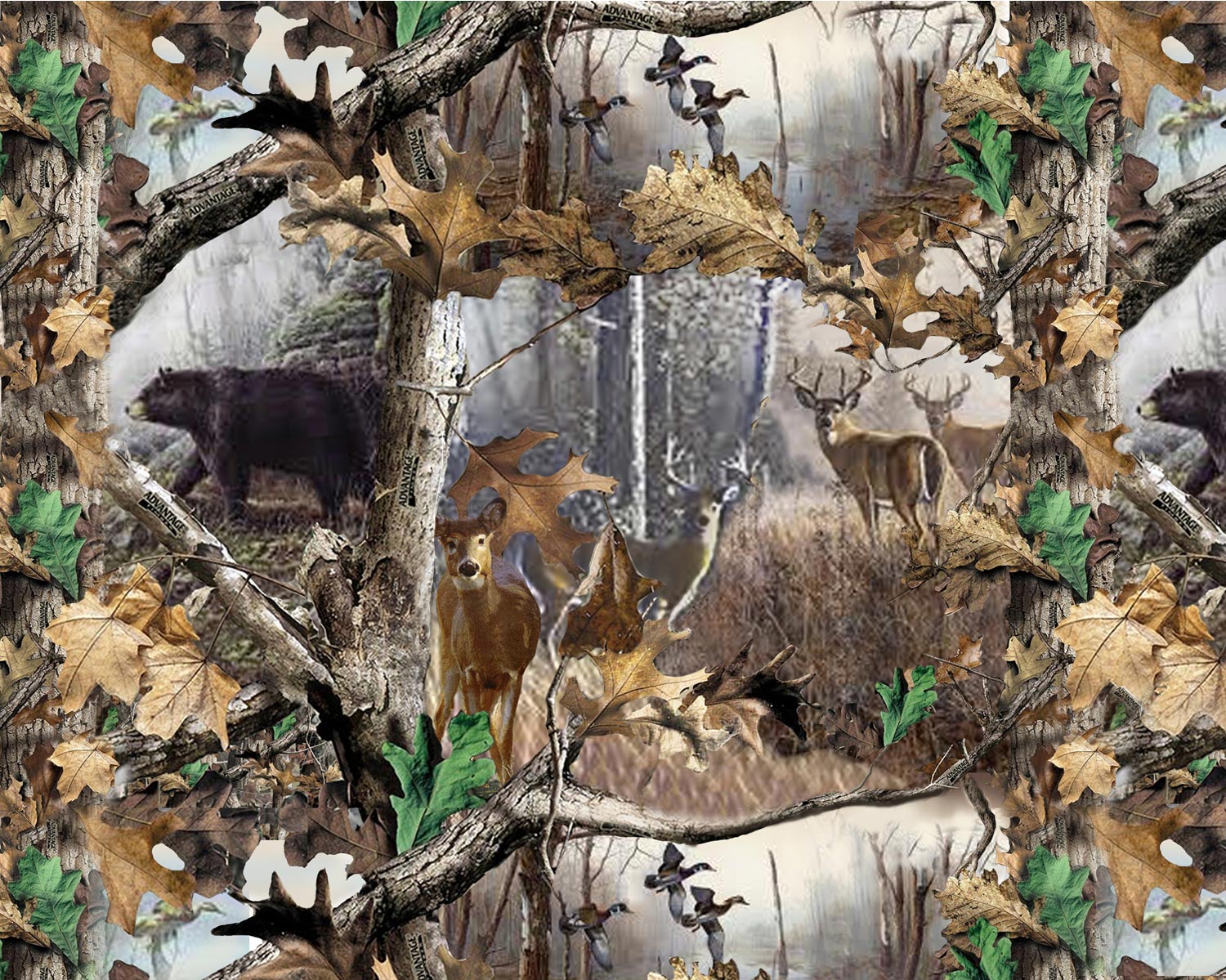 Deer Fabric Camouflage Real Tree Bear Peasant