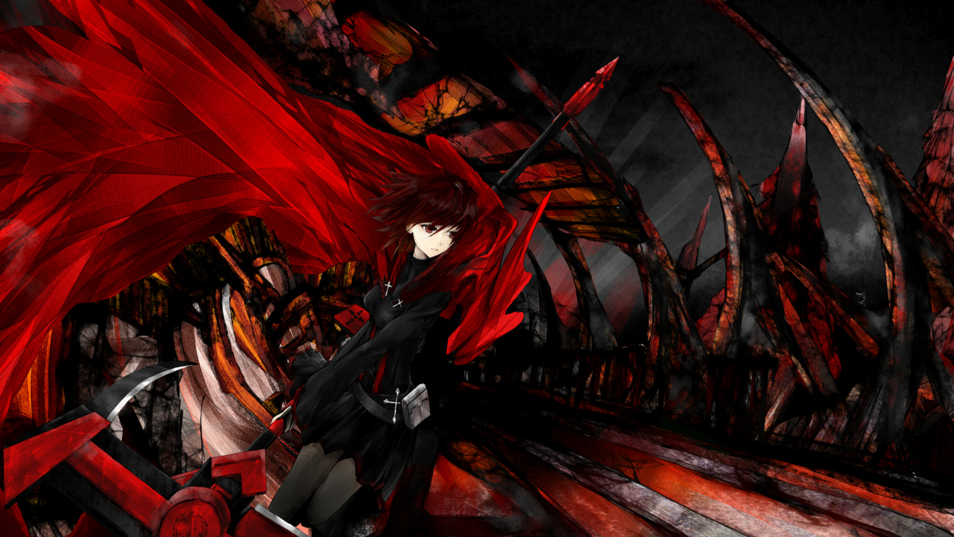 𝙧𝙚𝙙𝙘𝙤𝙧𝙚  Red and black wallpaper Anime scenery wallpaper Anime  wallpaper