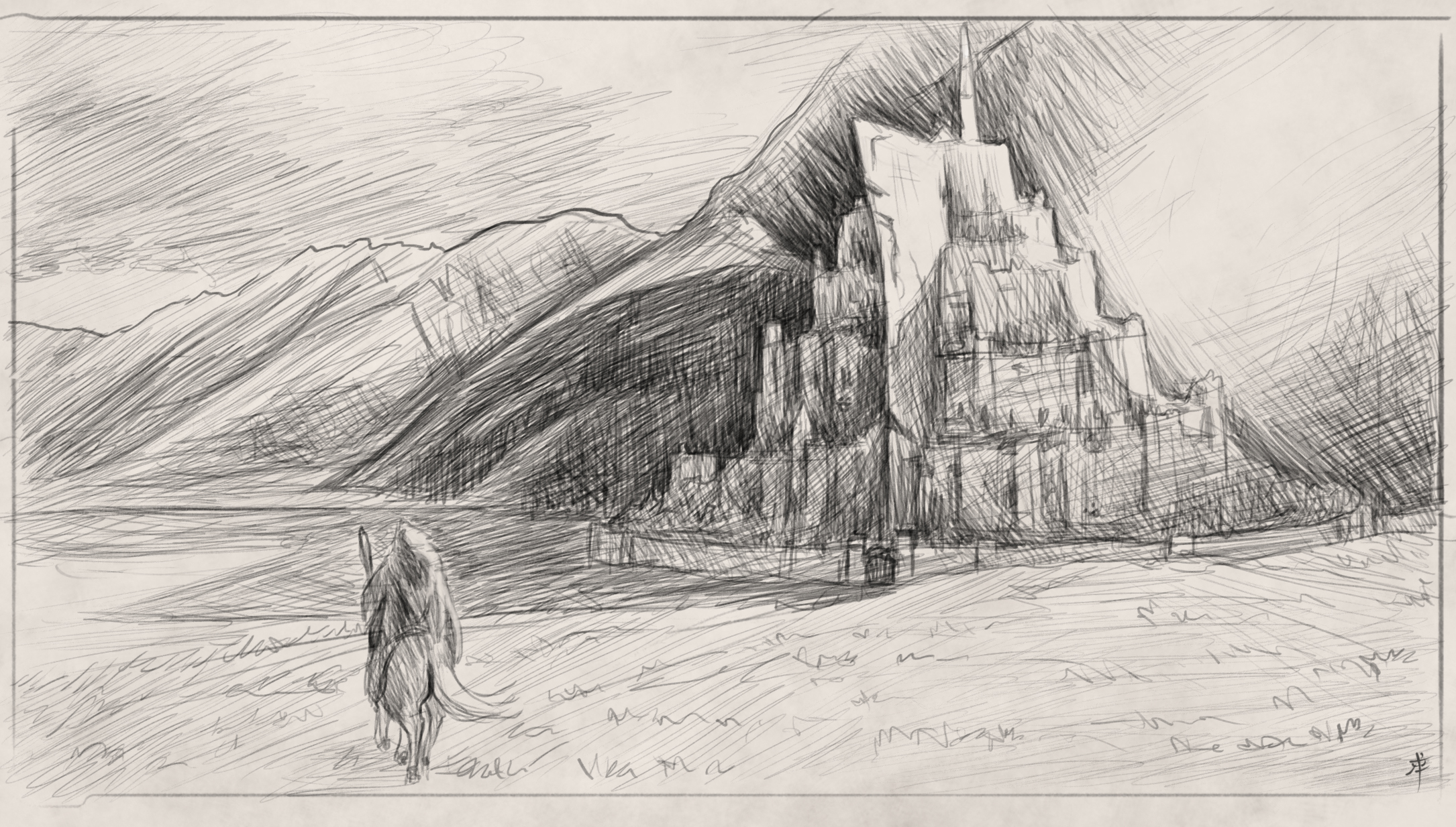 Minas Tirith Sketch By Rpowell77
