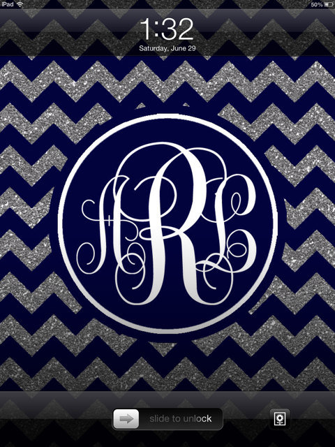 Navy and Silver Glitter Chevron iPad from nreese47 on Etsy Epic