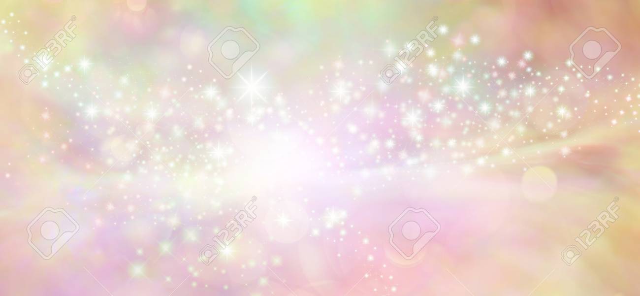 Peach Starry Glitter Feminine Toned Bokeh Background Banner