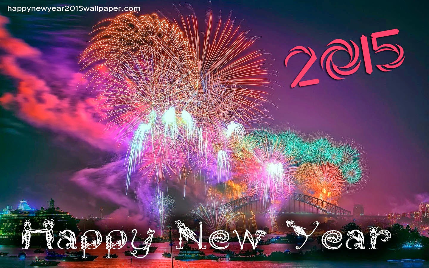 Happy New Year Fireworks Image Wallpaper