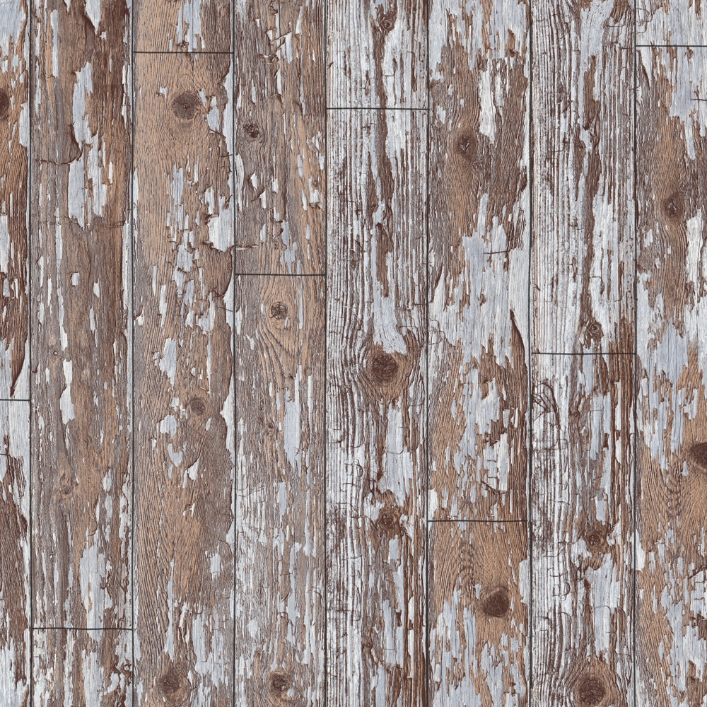 Vip Wood Cabin Distressed Wooden Effect Brown Vinyl Wallpaper