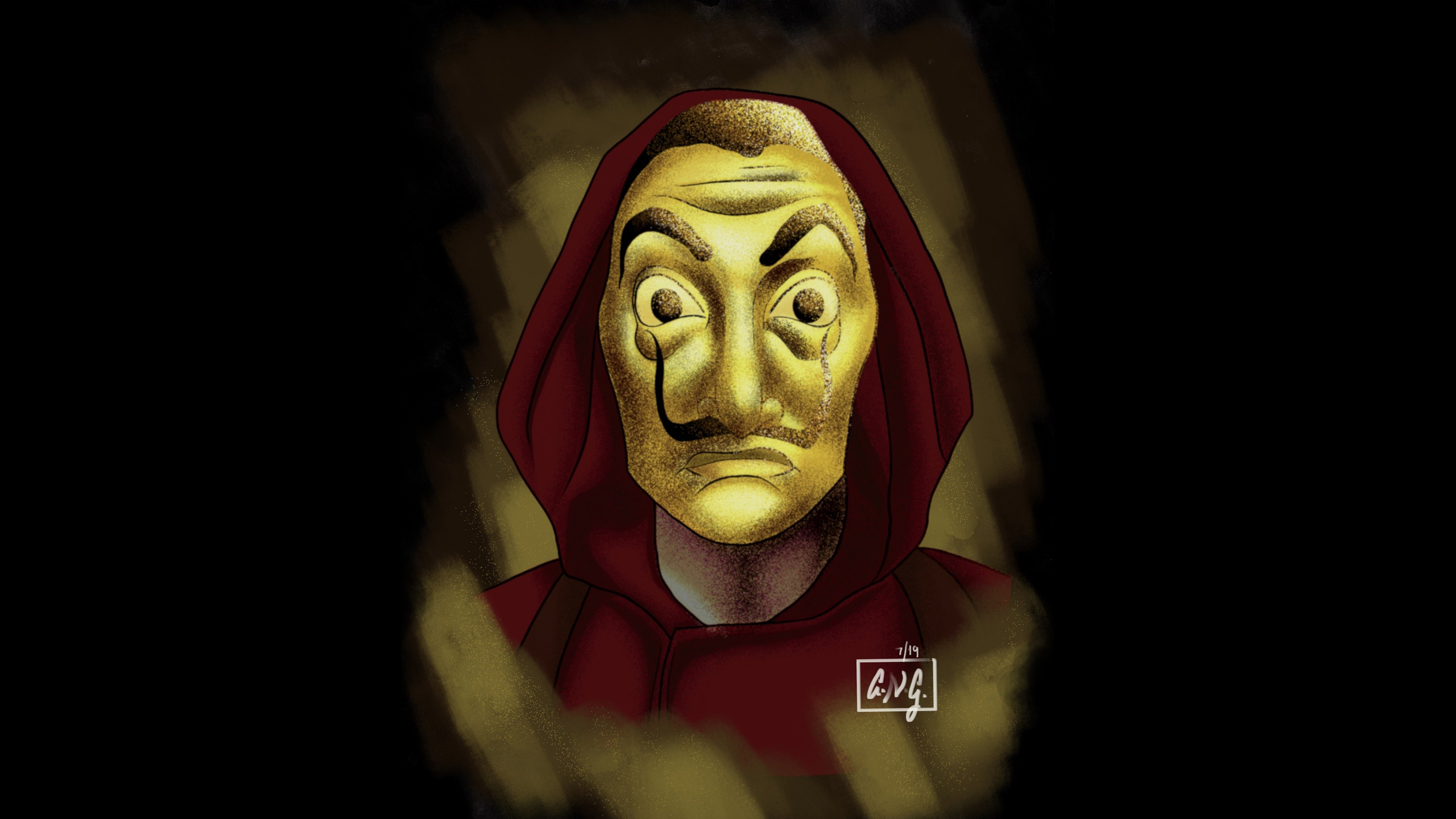 Money Heist Mask High Definition Wallpaper