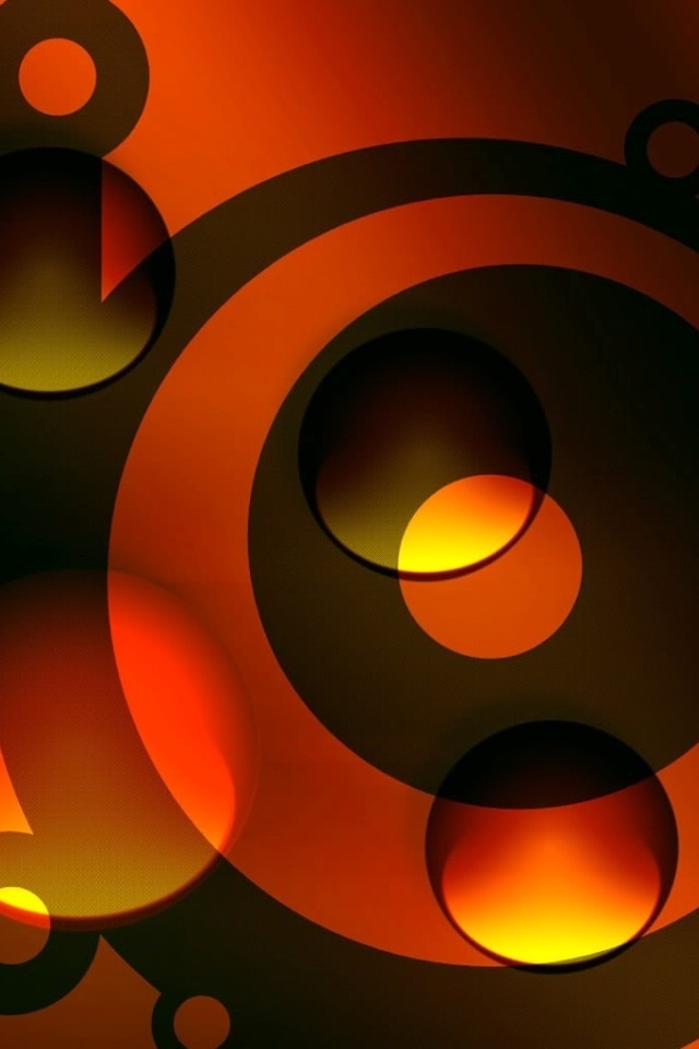 Orange Black Circles Iphone Hd Wallpaper