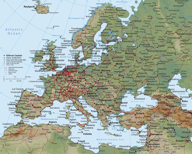 Europe Map   Detailed