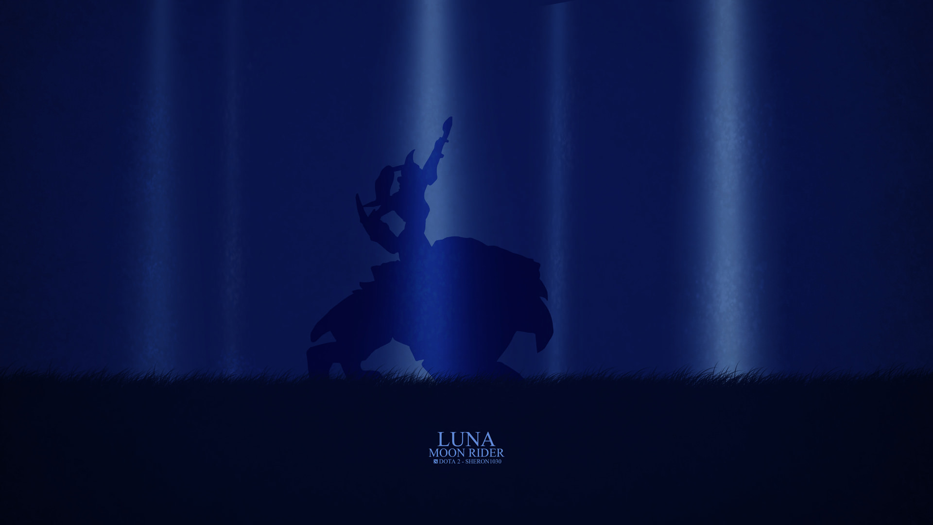 Luna Moon Rider Dota Heroes Minimalist Silhouette HD