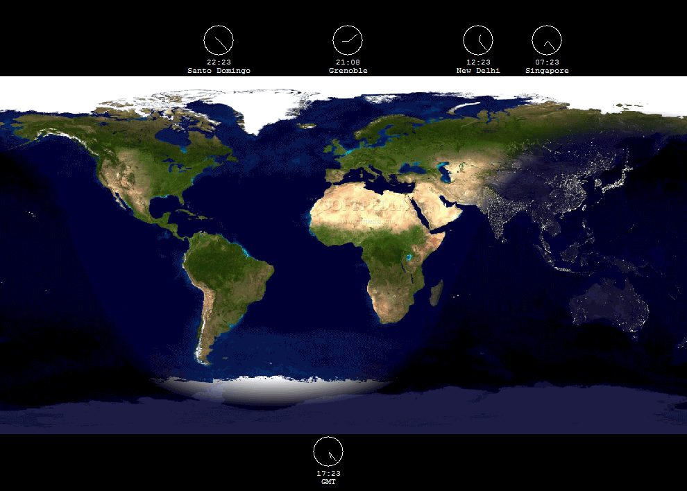 World Clocks Desktop Wallpaper Globe Sun Lighting