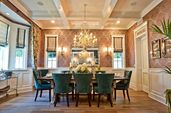 Home Wallpaper For Dining Room Ideas Feathers