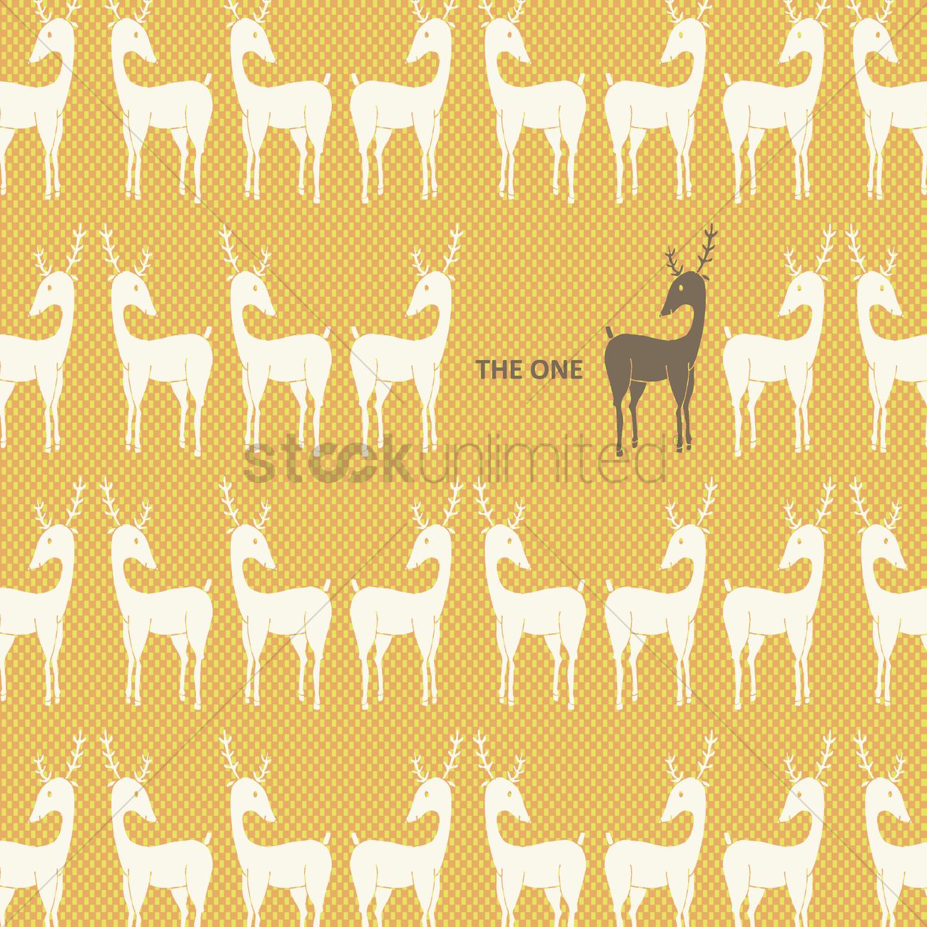 Illustrated Reindeer Prints Background Design Vector Image