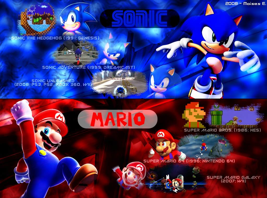 Mario Sonic Wallpaper Desktop Background
