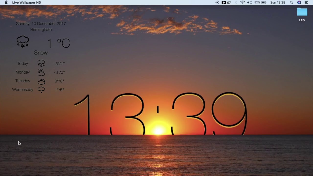 How To Get Live Wallpaper Weather With Clock HD For Mac