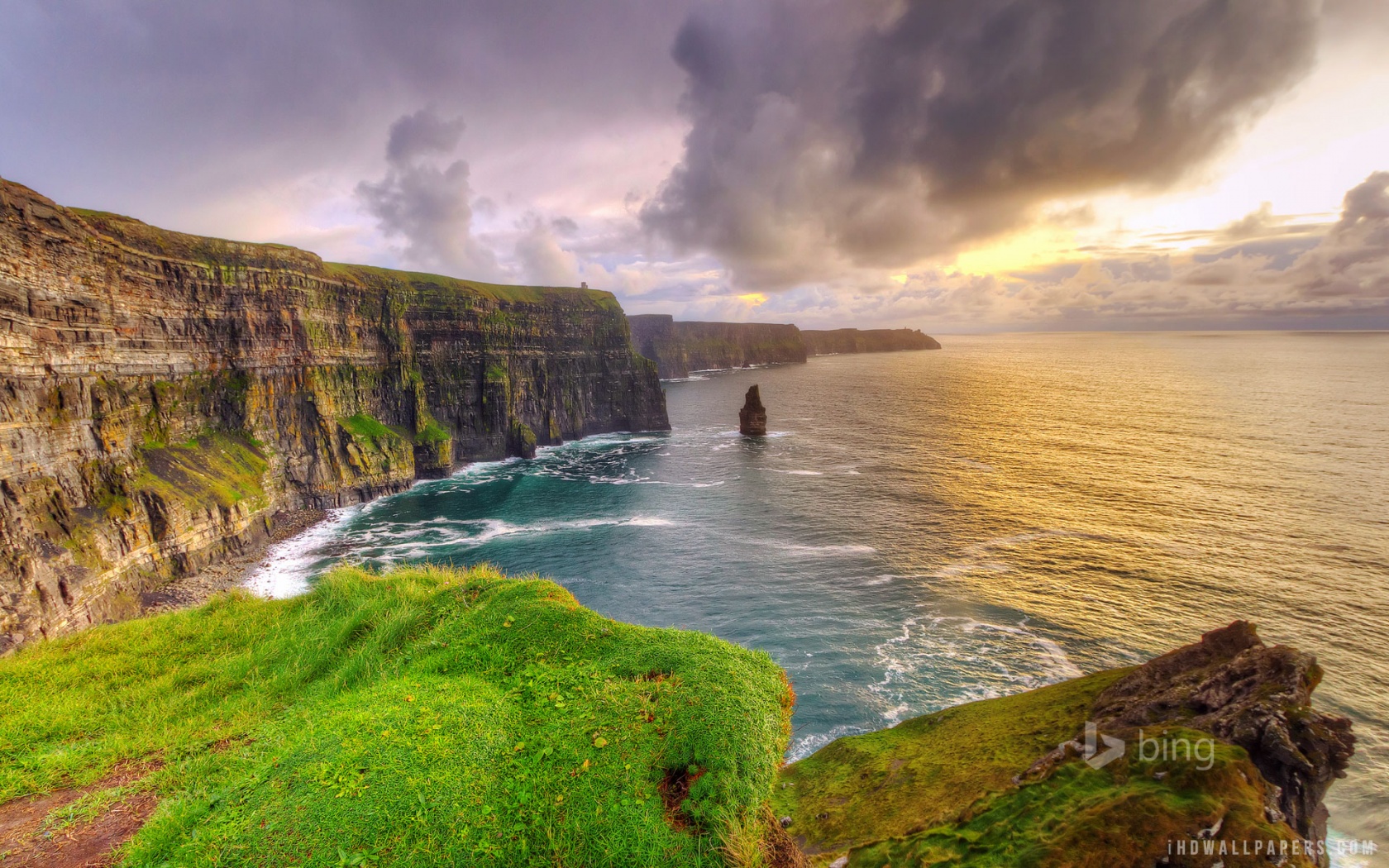  Moher at sunset County Clare Ireland HD Wallpaper   iHD Wallpapers
