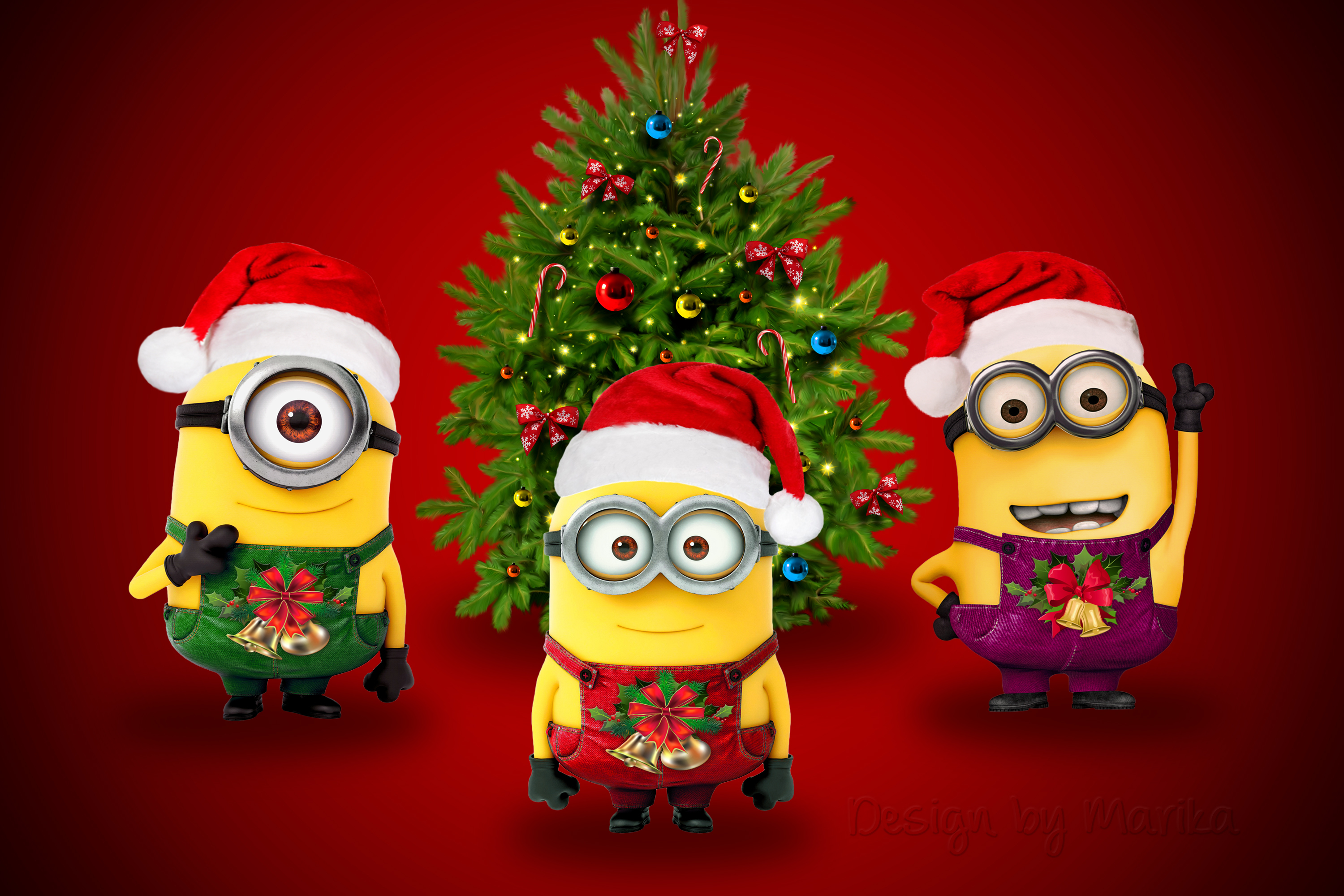 Christmas Minions Santa HD Wallpaper Desktop