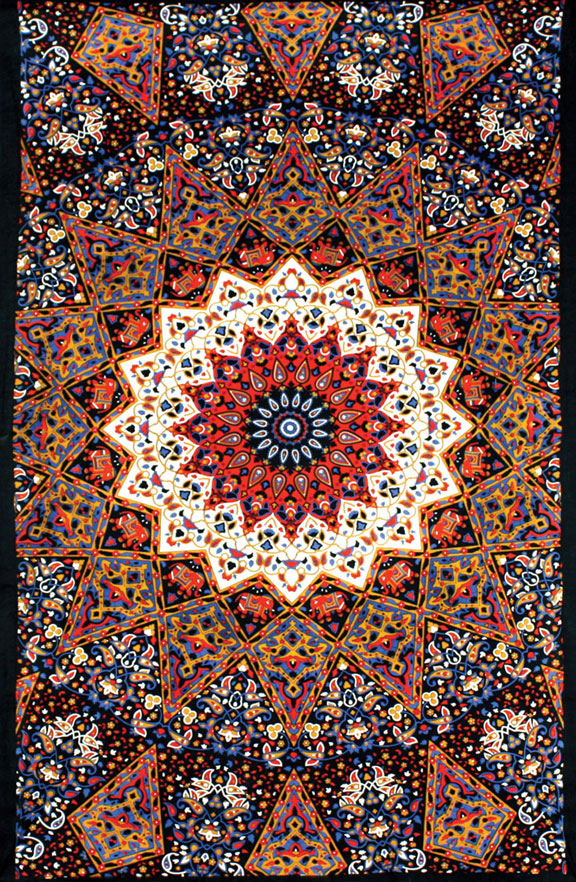 Traditional Indian Hippie Tapestries Earth Star Tapestry Large