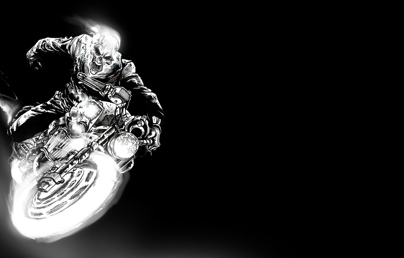 Wallpaper Figure Art Motorcycle Racer The Bare Bones Ghost