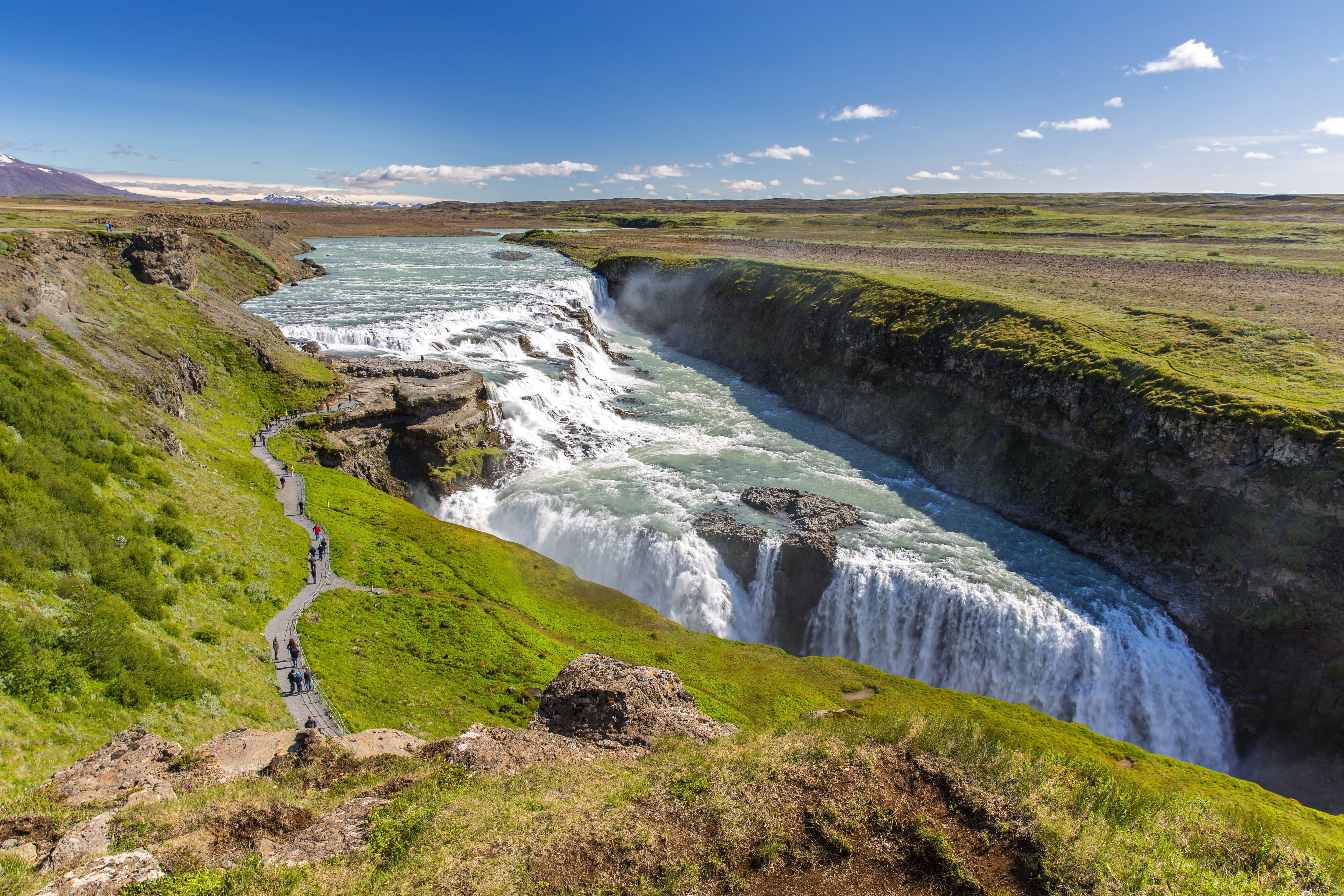 Gullfoss Beautiful Waterfall In Iceland HD Wallpaper