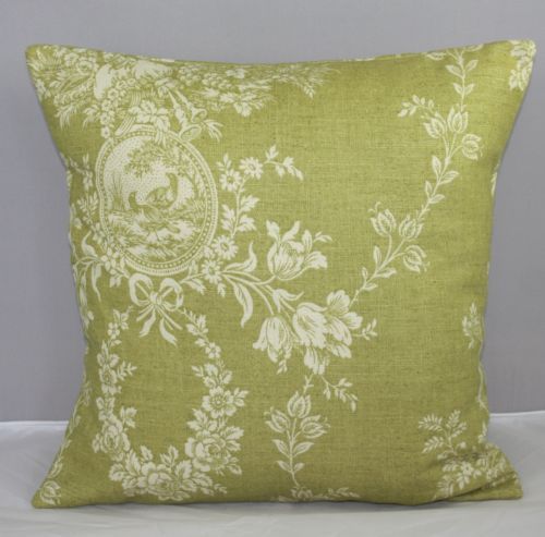 Cover Waverly Dill Green And Beige Country House Toile New