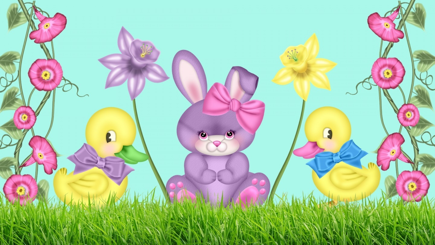 HD Easter Ducks Bunny Wallpaper Cute