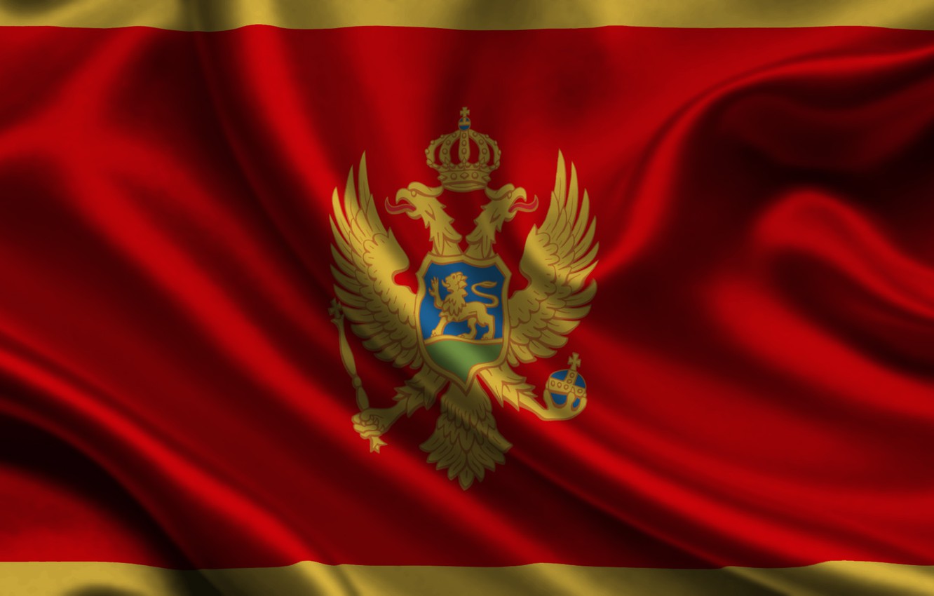 Wallpaper Red Flag Coat Of Arms Texture Montenegro
