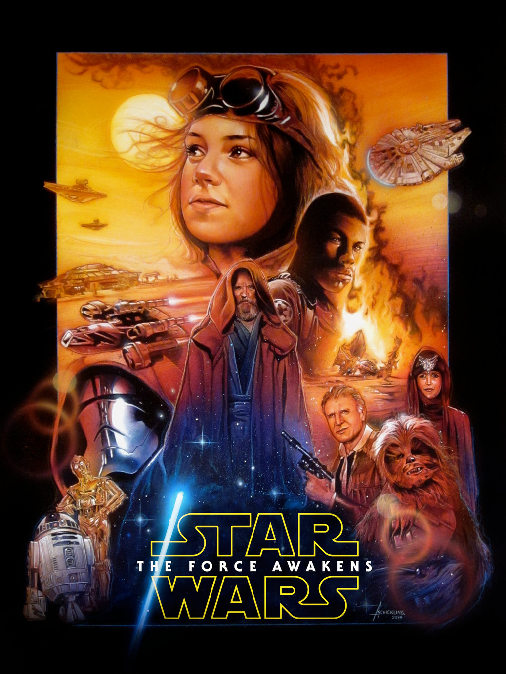 Star Wars The Force Awakens Poster by rampantimaginationA on