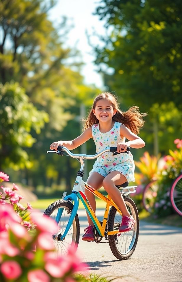 Girl And Bike Wallpaper