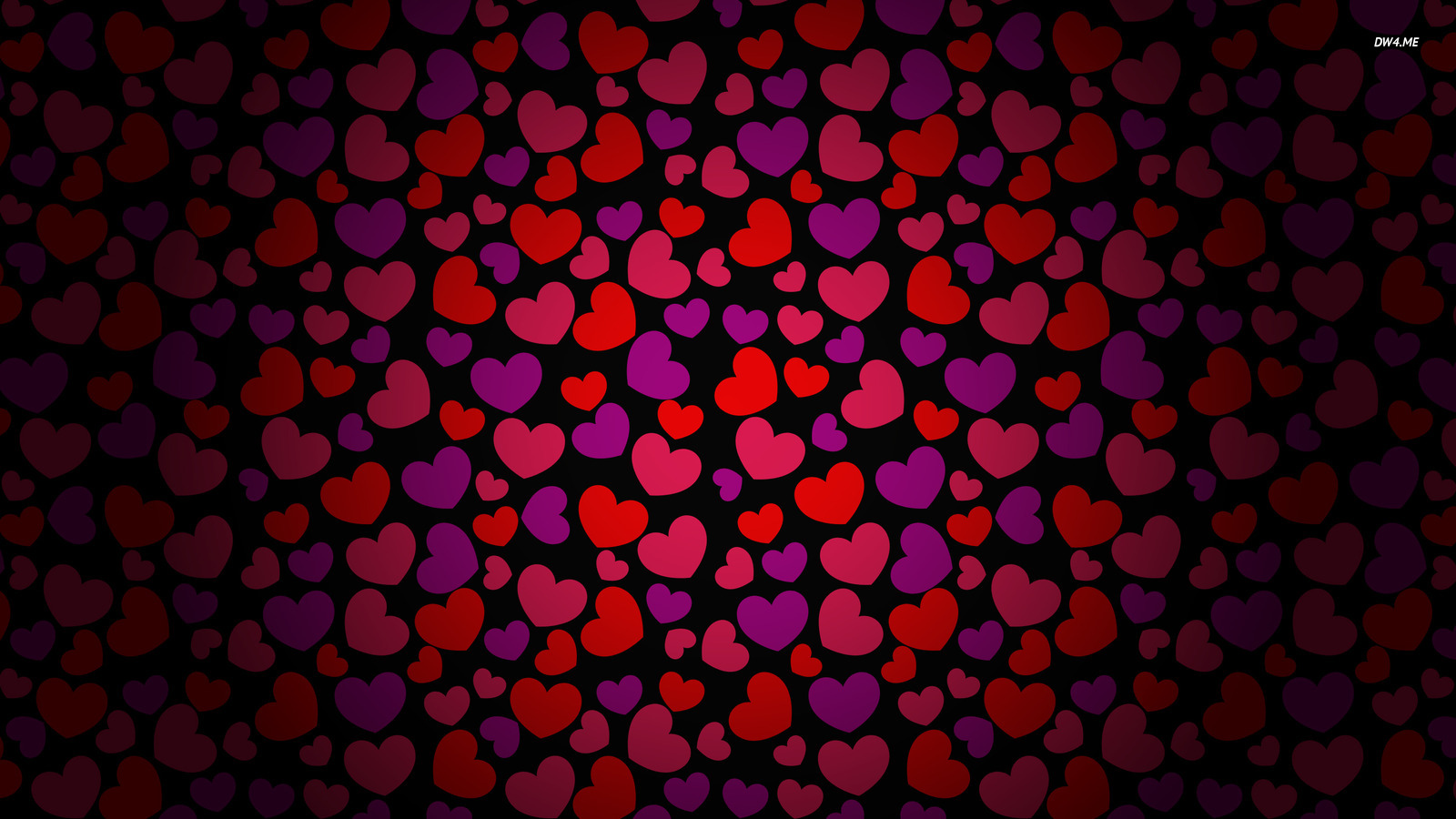 Red Heart Pattern Wallpaper Holiday