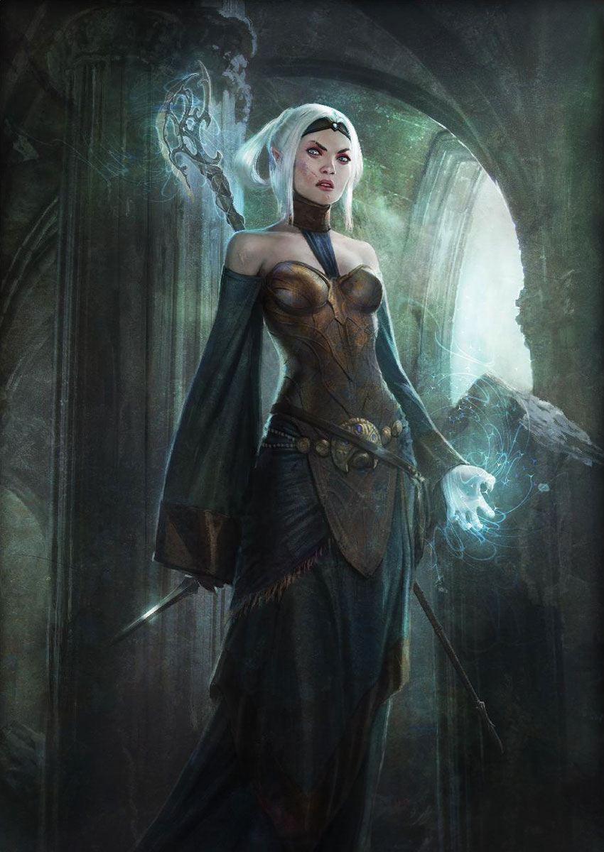Dragon Age Origins Poster Elf Mage Concept Art Woman Select