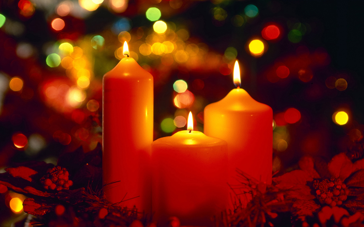 Beautiful Christmas Candles Puter Desktop Wallpaper