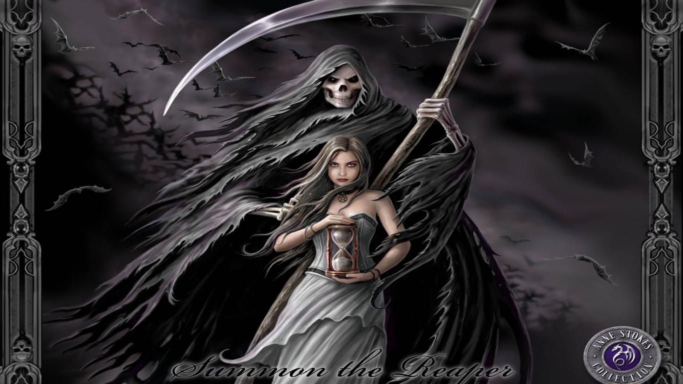 Grim Reaper Girl Animated Wallpaper