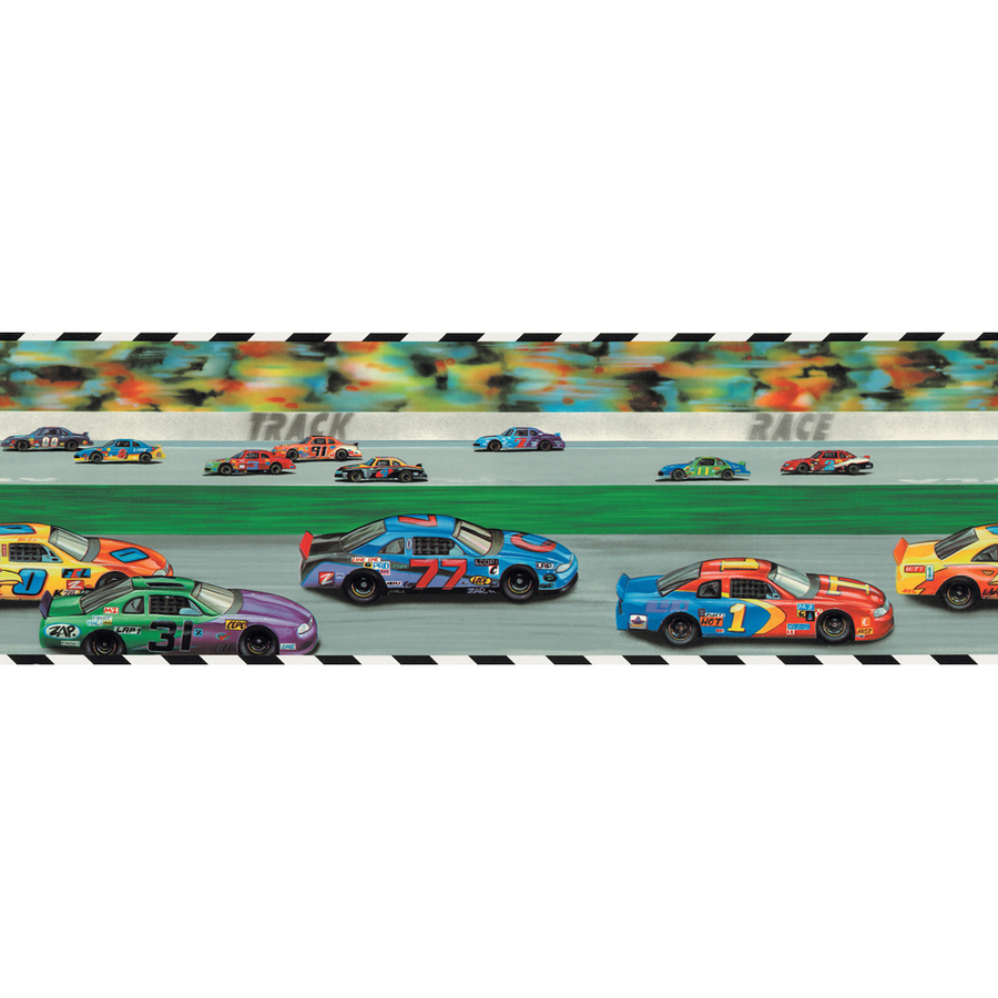 Curvy Car Race Track for Boys Red Edge Wallpaper Border UY30003B 