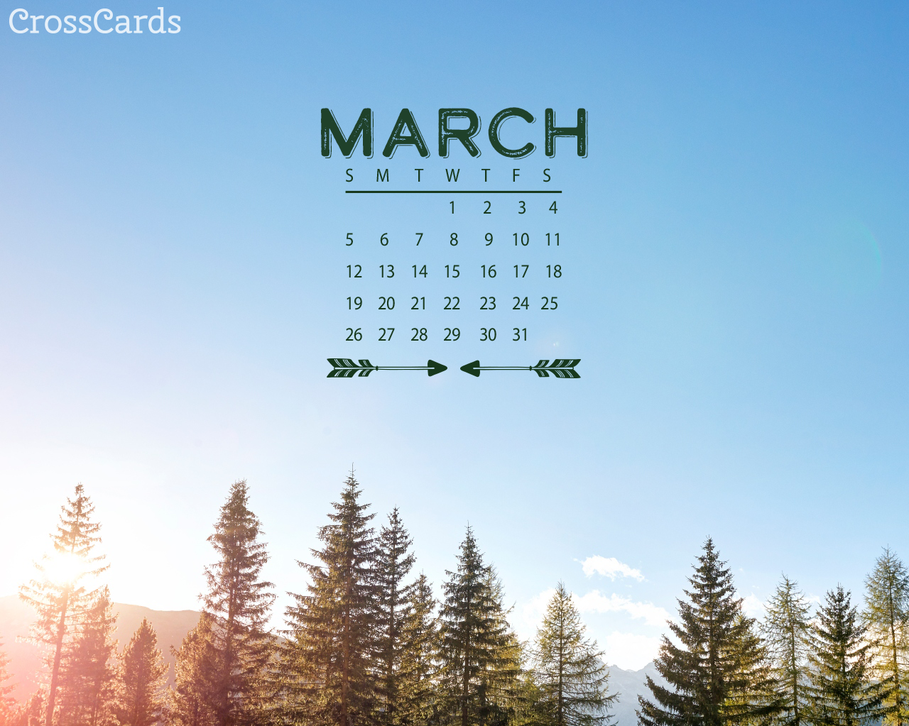 March Forest Desktop Calendar Free March Wallpaper