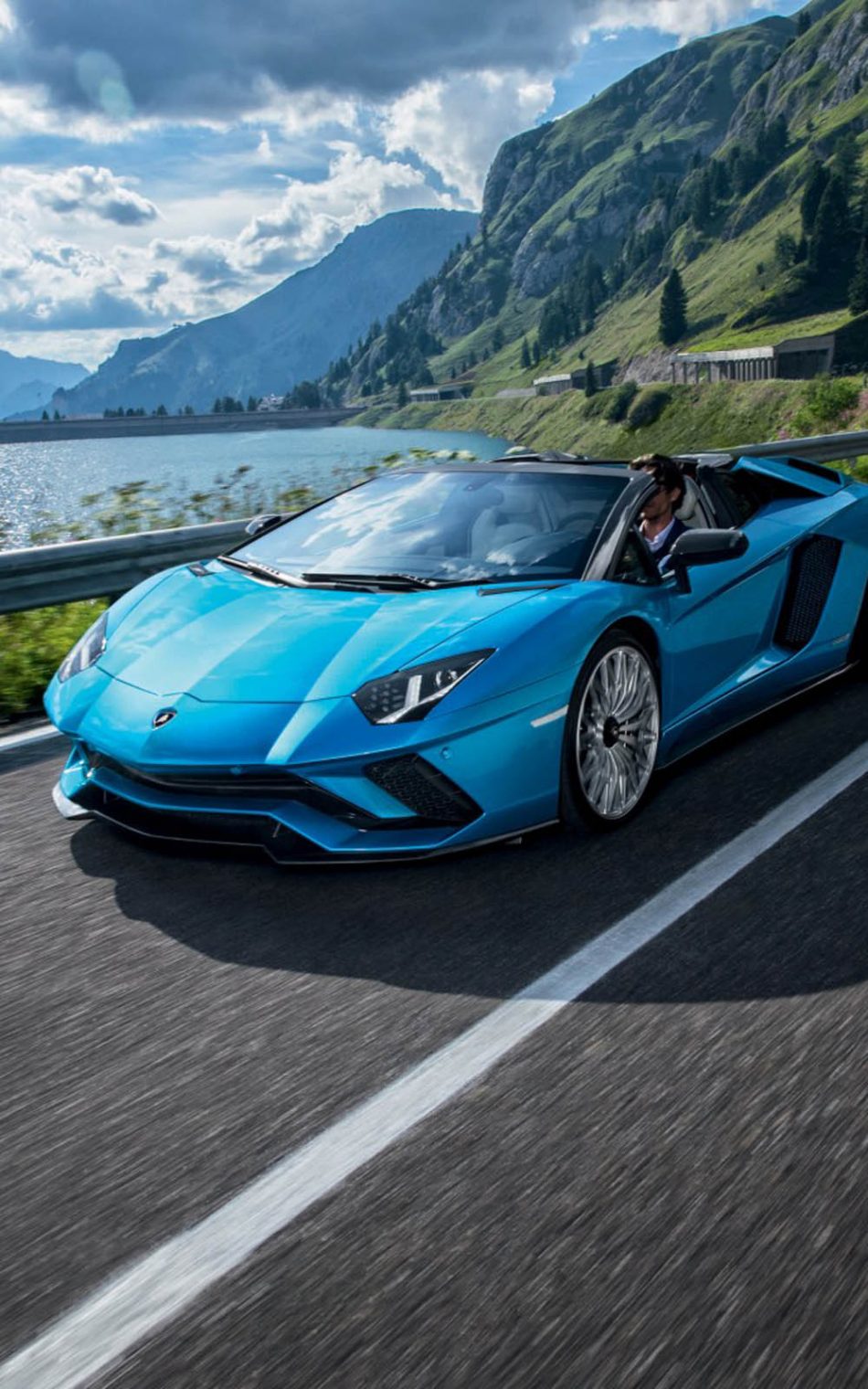 Blue Lamborghini Aventador S Roadster Pure 4k Ultra