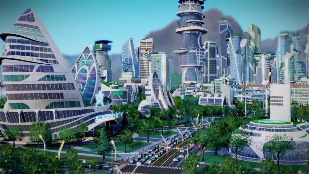 Utopian Society Spires And Background Art For Simple