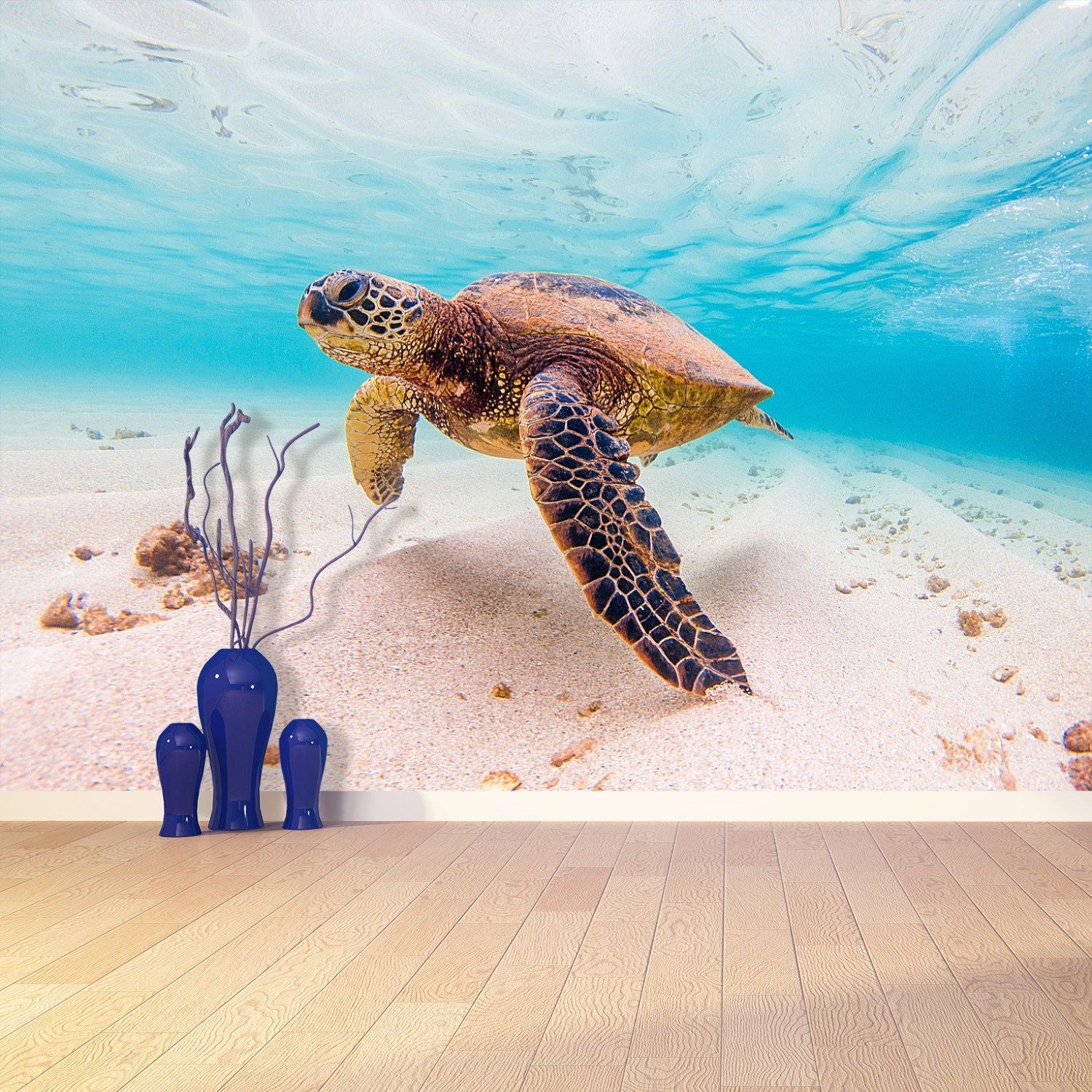 Green Sea Turtle Self Adhesive Or Paste And Glue Photo Wallpaper