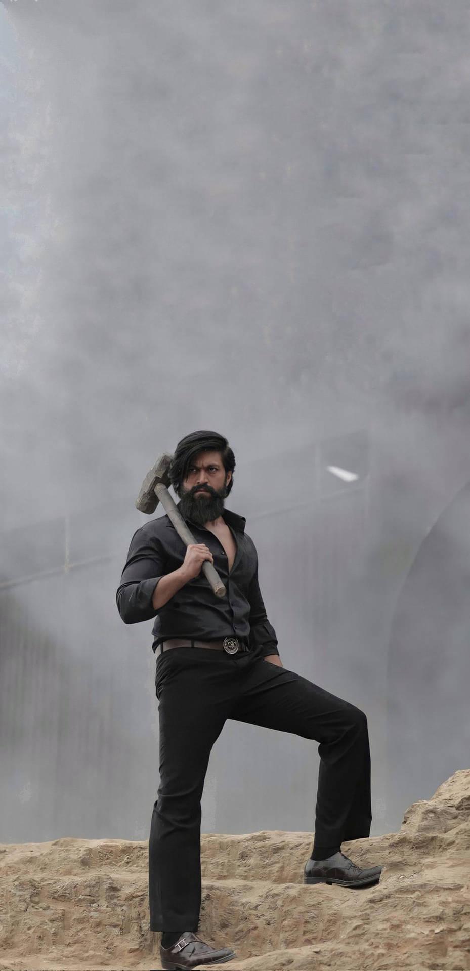 K G F Rocky With Hammer Wallpaper