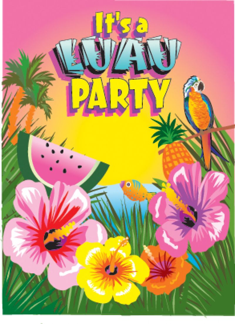 Luau Invites Pack Of Hawaiian Messages The Party Shop