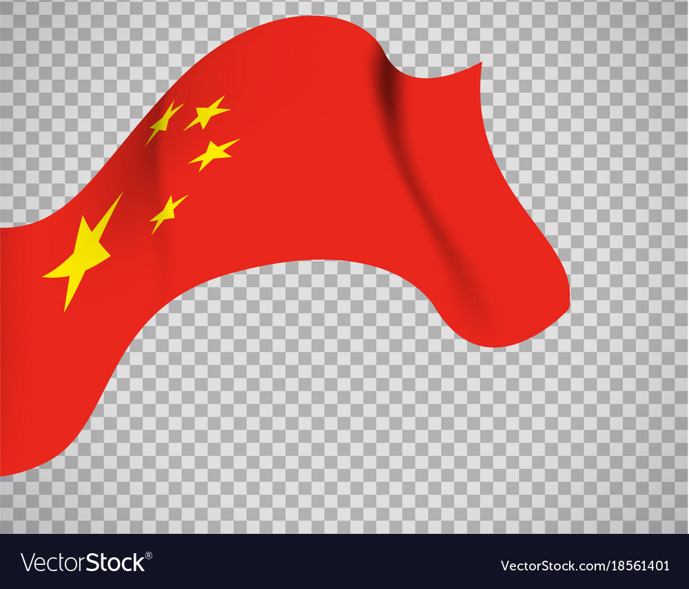 China Flag On Transparent Background Royalty Vector