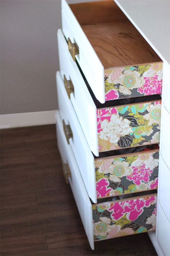 How To Turn Wallpaper Scraps Into Drawer Liners  Dream Green DIY