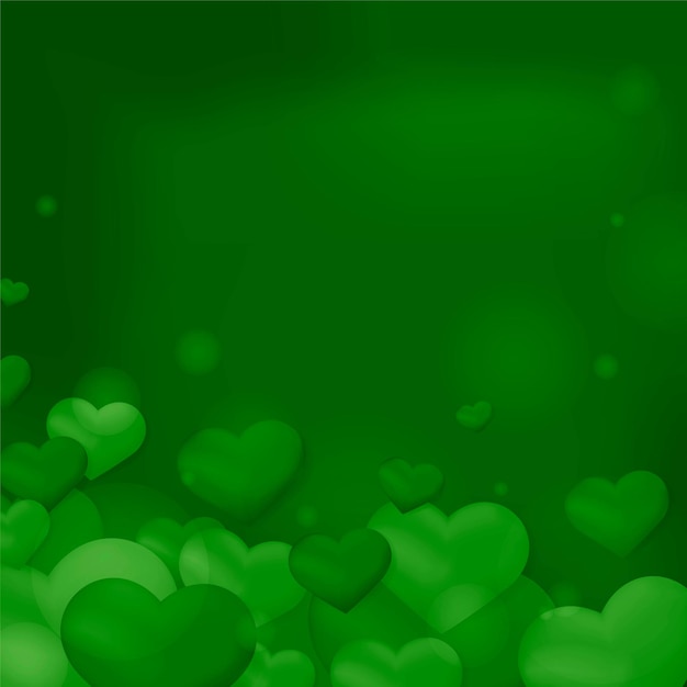 Green Hearts Background Wallpaper