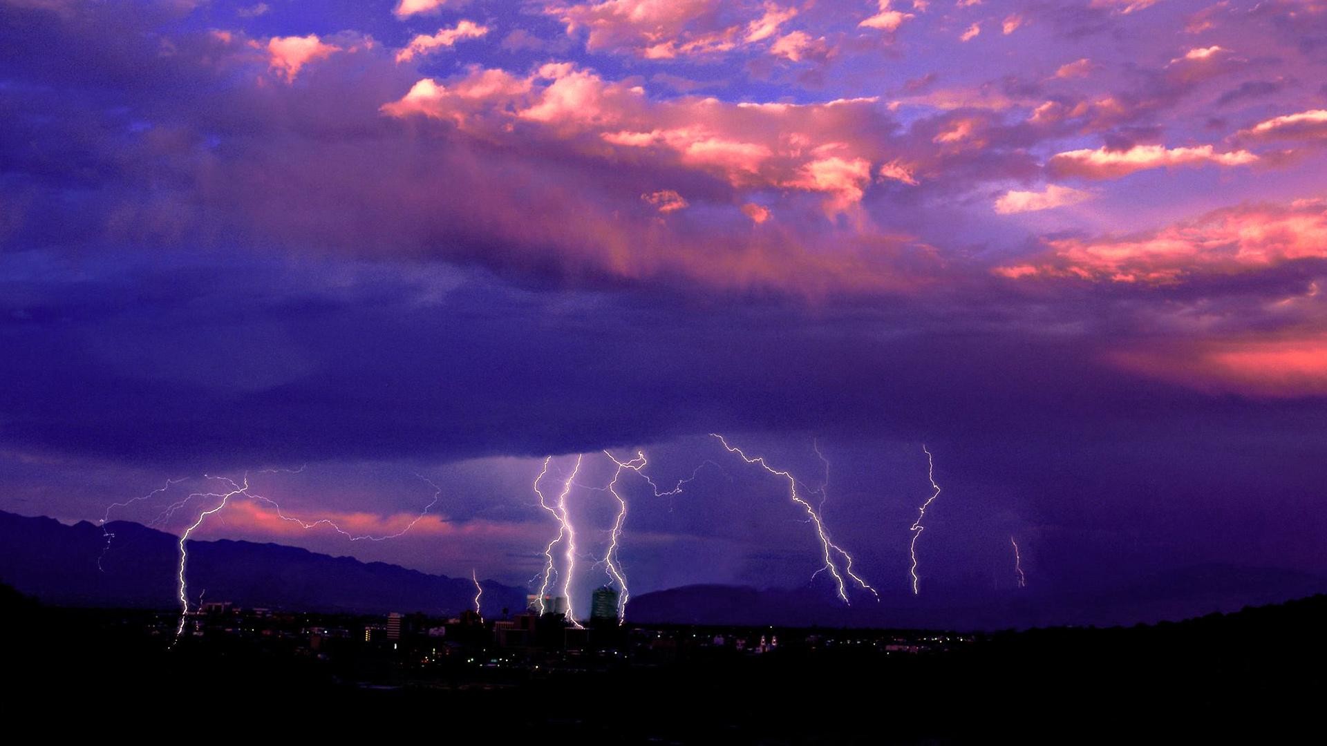Purple Lightning Wallpaper
